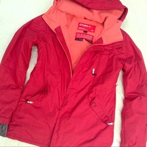 O’Neill red orange winter snow board jacket small